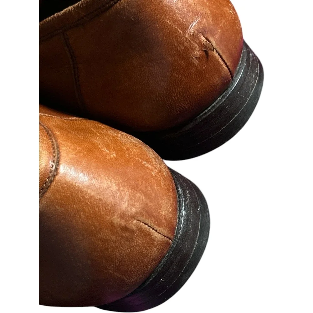 Santoni Tassel Kiltie Loafers Women 11 D Brown Leather Vero Cuoio Made In Italy